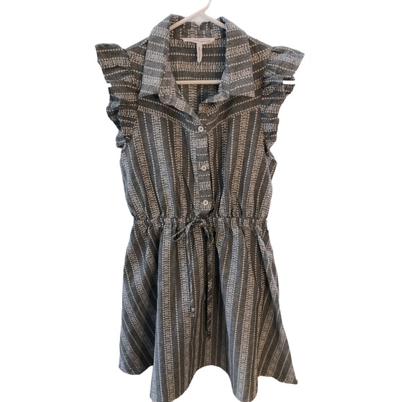 BCBGeneration Striped Angel Wing Dress Gray‎ & White Stripes Size M - Picture 1 of 10